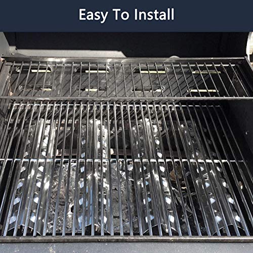 Hongso Stainless Steel Heat Plate Tent for Kenmore 2518SL-2003-N, Master Forge 2518-3, 3218LT, L3218, Brinkmann 810-8410-S, Perfect Flame, Charmglow, 15 3/8 Inches Flavorizer Bar SPE181 (4-Pack) - Grill Parts America