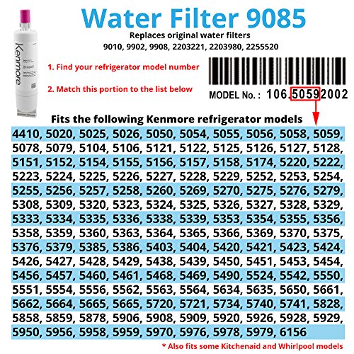 Kenmore CECOMINOD046967 469085 Replacement Refrigerator Water Filter - 9085 , White - Grill Parts America