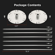 TURBRO Universal Grill Rotisserie Skewer Set, 304 Stainless Steel, Fits 1/2” or 3/8" Hexagon, 3/8" or 5/16" Square Spit Rods, Compatible with Most Grills, Perfect for Outdoor BBQ and Gatherings - Grill Parts America