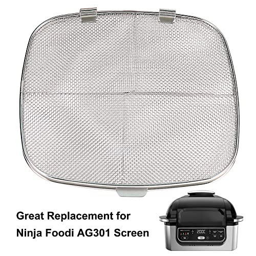 BYKITCHEN Stainless Steel Splatter Shield for Ninja Foodi AG301, Air Fryer Accessories for Ninja Foodi 5-in-1 Indoor Grill, Replacement Parts for Ninja Foodi AG300, AG300C,AG301C, AG302, AG400 - Grill Parts America