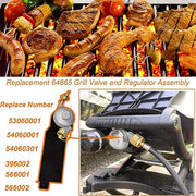 64865 Gas Grill Valve Regulator Compatible with Weber Q2000 Q2200 Series 53060001, 54060001, 54060301, 396002, 566001, 566002 Gas Grill, Replacement Valve Regulator Assembly for Weber Grills - Grill Parts America