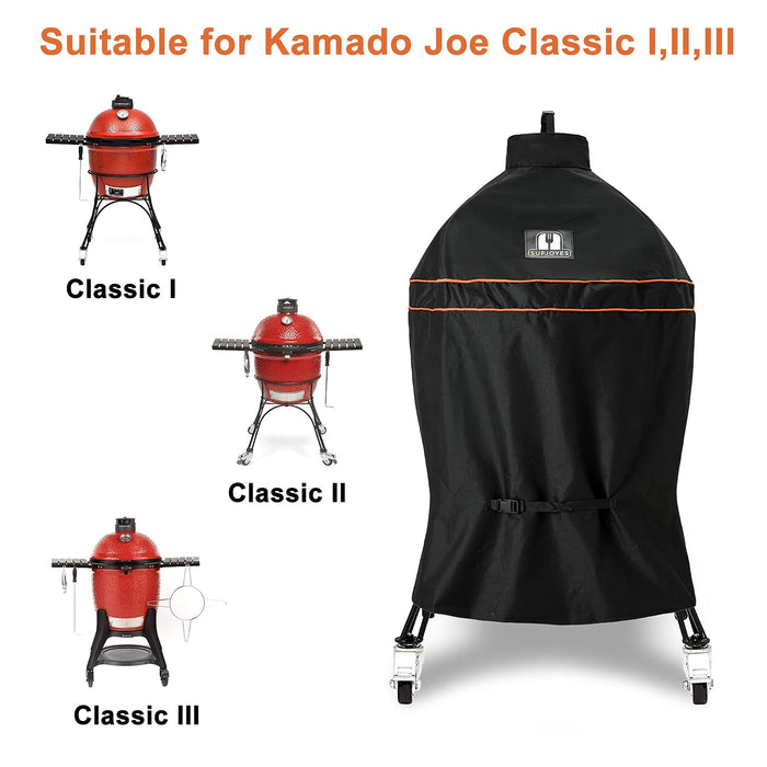 SUPJOYES Kamado Grill Cover for Kamado Joe Classic Charcoal Grills, Waterproof Heavy Duty Kamado Joe Grill Acccessories - Grill Parts America