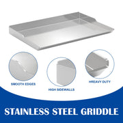 Universal Flat Top BBQ Griddle for Gas/Charcoal Grill, 26" X 18" Stainless Steel Removable griddle insert for Bull, Lion Premium, DCS Series 7, 9, Nexgrill, weber Flat Top Grill and More, for Camping - Grill Parts America