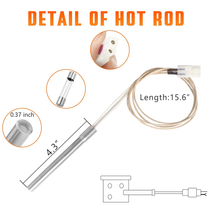 Pellet Grill Controller Replacement Parts for Pit Boss Grill Parts 7 Series Vertical Smokers w/Hot Rod Ignitor RTD Temperature Sensor Meat Probes Clips - Grill Parts America