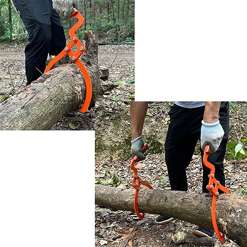 Wood Handle 2 Claw Skidding Tongs Non-Slip Grip, Log Lifting, Handling, Dragging & Carrying Tool (18 in) - Grill Parts America