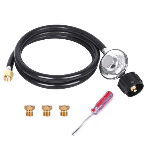 Elyaspedy 23080901 Natural Gas to Propane Conversion Kit for Weber Genesis or Genesis II Grill (from Natural Gas to Propane) Includes 5FT Propane Regulator Hose and 3 Adapter orifices - Grill Parts America