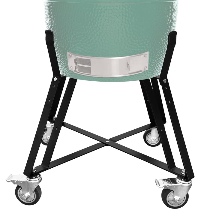 Quantfire XLarge Big Green Egg Nest,Grill Stand for Big Green Egg Accessories,Rolling Nest with Heavy Duty Locking Caster Wheels Powder Coated Steel for BGE Smoker Kamado Joe Grill Stand Accessories - Grill Parts America