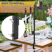 3-in-1 Grill Accessories Organizer, Grill BBQ Caddy for Outdoor, Barbeque Accessory Holder, Camping BBQ Condiment Caddy with Paper Towel Holder, Hooks, Flat Mesh Shelf, Grilling Utensil Storage Tool - Grill Parts America