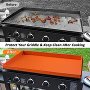 36" Silicone Griddle Mat, Upgrade Full-edge Griddle Top Covers for Blackstone 36 Inch, All Season Cooking Protective Cover, Protect Griddle from Rodents, Insects, Debris and Rust (Orange) - Grill Parts America