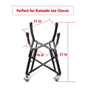 Rolling Cart for Kamado Joe Classic Accessories,Kamado Joe Parts Rolling Nest with Heavy Duty Locking Caster Wheels Powder Coated Steel Rolling Outdoor Cart for Kamado Joe Classic Grill Stand - Grill Parts America