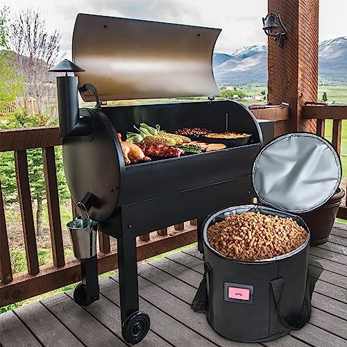 Upgraded 20LBS Pellet Grills Stay Dry Pellet Bin Wood Pellet