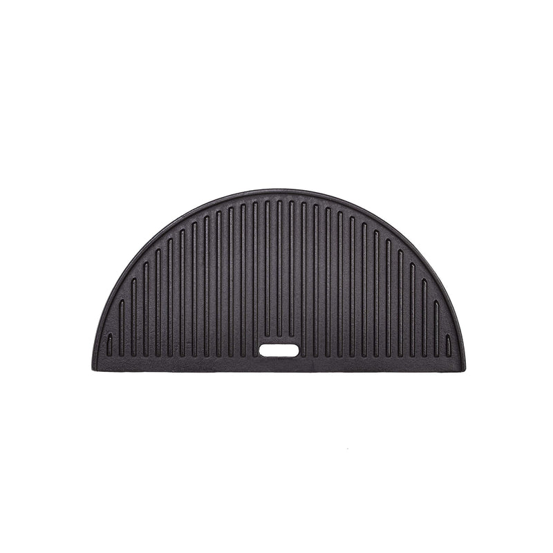 Kamado Joe KJ-HCIGRIDDLE Half Moon Cast Iron Reversible Grill Griddle for Classic Joe, Black - Grill Parts America