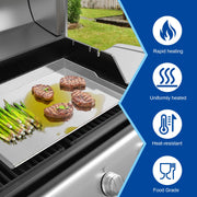 Universal Flat Top BBQ Griddle for Gas/Charcoal Grill, 26" X 18" Stainless Steel Removable griddle insert for Bull, Lion Premium, DCS Series 7, 9, Nexgrill, weber Flat Top Grill and More, for Camping - Grill Parts America