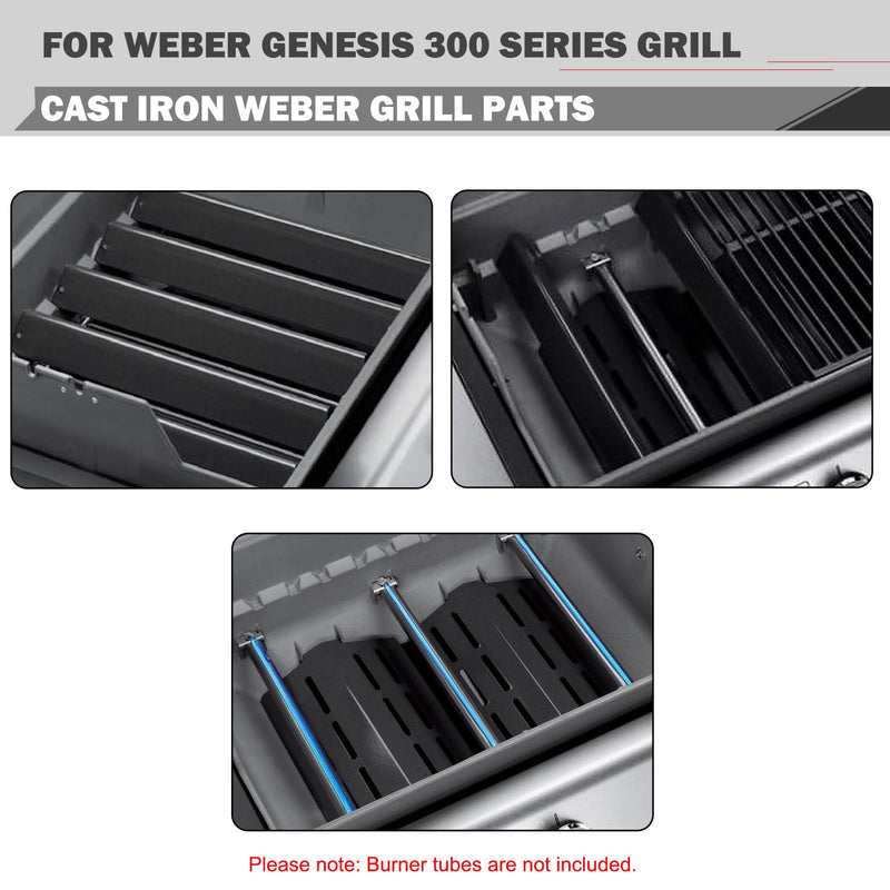 Genesis Grill Replacement Parts Flavorizer Bars Heat Deflector for Weber Genesis E310 E330 S330 S310 Grill Replacement Parts Weber Genesis 300 Series 7620 7621 65505 62756 Heat Deflector Sear Flavor - Grill Parts America
