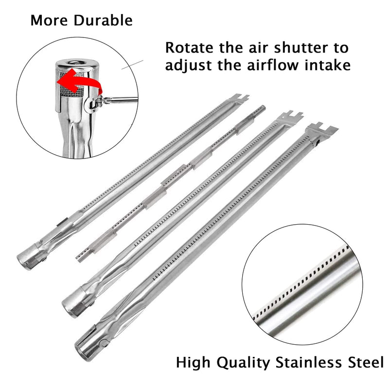 Hisencn 7636 Flavorizer Bars and 69787 Grill Burner - for Weber Spirit II 300, Spirit 300 Series, E310, S310, E320 S320 E330 S330 with Front Controls, 15.3" Flavorizer Bars, 18" Burner - Grill Parts America
