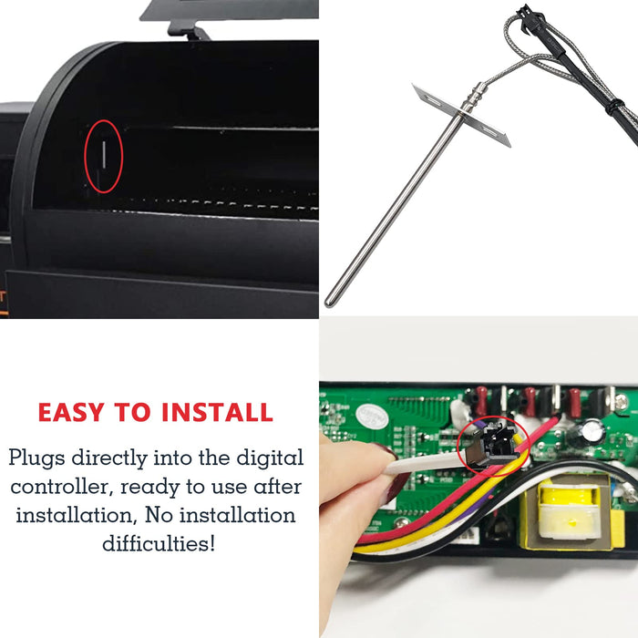 Replacement RTD Temperature Probe Sensor, Compatible with Pit Boss Pellet Grill PB1000XL-025-R00 V2, (70123-AMP) - Grill Parts America