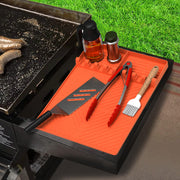 EddHomes Silicone Grill Side Shelf Mat for Blackstone BBQ Grill, 3 in 1 Silicone Spatula Mat with Drip Pad,Large Silicone Utensil Rest for Multiple BBQ Grill Tools - Grill Parts America
