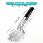 Spatula Tongs for Flipping, Stainless Steel Grill Clamp Spatula Flipper, 11.6 Inch Double-sided Shovel Clip for Beefsteak Bread Hamburger BBQ Meats Pizza Pies Bread Fish(2 Pack) - Grill Parts America