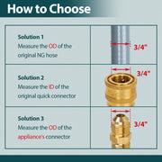 GASPRO 1/2" ID Natural Gas Hose, Low Pressure LPG Hose with Quick Connect, for Weber, Char-broil, Pizza Oven, Patio Heater and More, 12-Foot - Grill Parts America