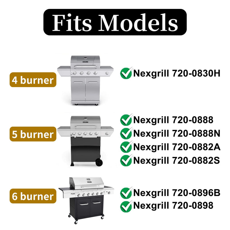 ROCFAN Grill Heat Plates Replacement Parts for Nexgrill 720-0830H, Stainless Steel Heat Tents, Burner Cover, Flame Tamer, Heat Shield for Home Depot Nexgrill 4 Burner 720-0830H, 14.6 Inch - Grill Parts America