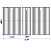 KIKIBRO Stainless Steel Cooking Grill Grates Replacement for Nexgrill 720-0882A Evolution Infrared Plus 5-Burner Gas Grills Grates Replacement Parts Cooking Grids with Side Burner, Set of 2, 17 Inch - Grill Parts America