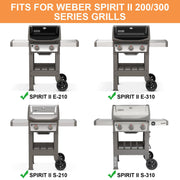67058 Grill Wheels Replacement for Weber GS4 Spirit 2 Grill Parts Weber Spirit II 200 & 300 SER Weber GS4 SPIRIT II E-210, 2 E-310, II S-210, II S-310, Weber 28" Gas Griddle, 8'' Grill Casters, 2PCS - Grill Parts America