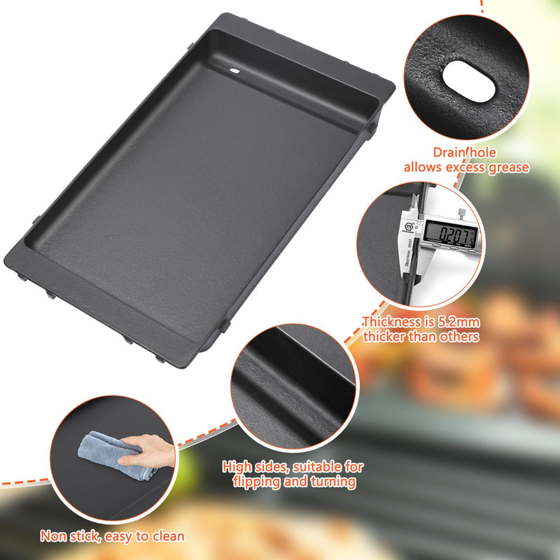QuliMetal Cast Iron Grill Griddle for Weber Genesis II 400 and Genesis II LX 400 Series Gas Grills, Flat Top Griddle Plate for Weber Genesis II E-410/E-415/E-425/E-435, Genesis II LX 440, 1 Pack - Grill Parts America