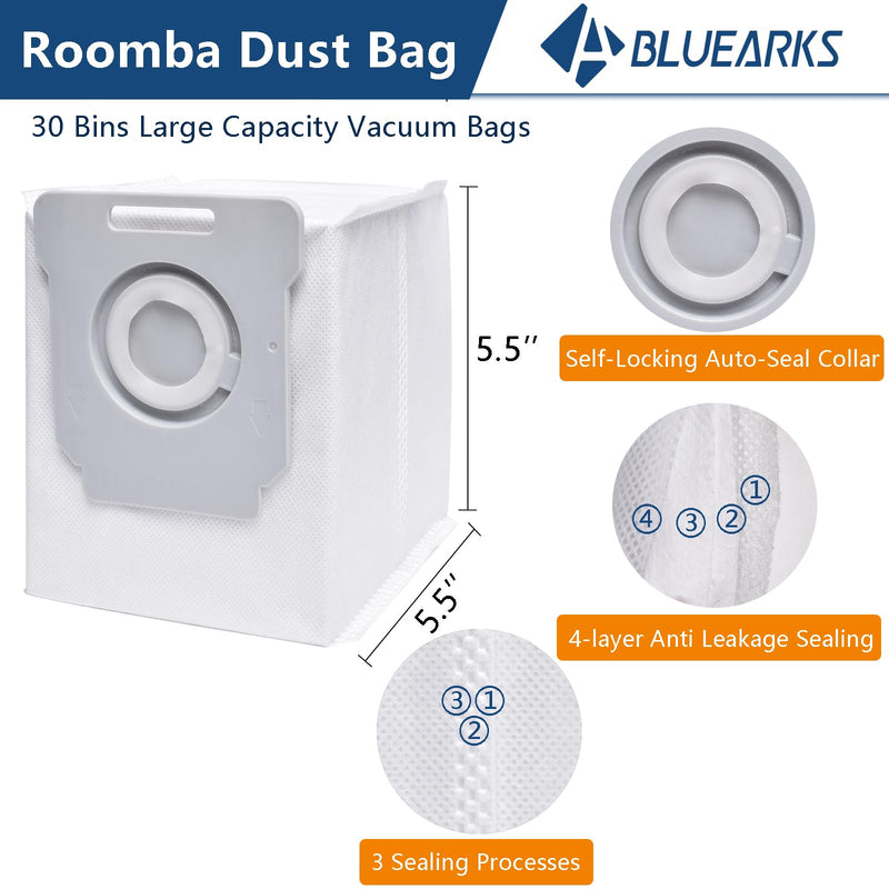 Bluearks 16Pcs Replacement Parts for iRobot Roomba i1+ J7 i7+ i3+ i4+EVO i6+ i8+ i7 J7+ Plus E5 E6 E7 Robot Vacuum Cleaner Accessories Kit, 2 Rubber Main Brush 4 Filters 4 Side Brushes 6 Vacuum Bags - Grill Parts America