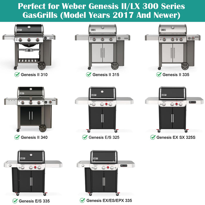 Full-Size Griddle Inserts for Weber Genesis II 300 Series Grill, Flat Top Grill Griddle for Weber GS4 Genesis II E-310/315/325/330/335 S-310/335 and More, Rectangular Griddle Replace for Weber 6788 - Grill Parts America