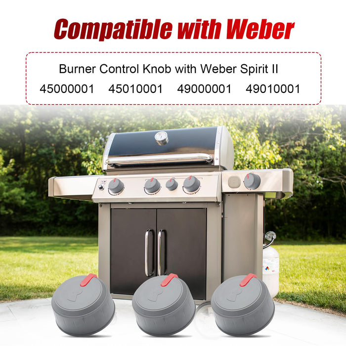 Bbsjujnn Upgraded 67029 Burner Control Knobs Compatible with Weber Spirit Grill knobs for Spirit II 310 Series Grills(2017 and Newer Models) 3 Pack - Grill Parts America