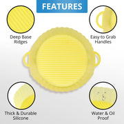 3 Pack Air Fryer Silicone Liners Pot, Round & Square Food Grade Air Fryer Accessories, 8 Inch Reusable Baking Tray Oven Accessories, Air Fryer Silicone Basket Bowl, No Need to Clean Fryer(For 5 to 6Q) - Grill Parts America