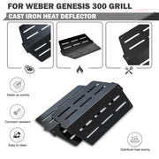 Genesis Grill Replacement Parts Flavorizer Bars Heat Deflector for Weber Genesis E310 E330 S330 S310 Grill Replacement Parts Weber Genesis 300 Series 7620 7621 65505 62756 Heat Deflector Sear Flavor - Grill Parts America