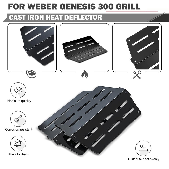 Genesis Grill Replacement Parts Flavorizer Bars Heat Deflector for Weber Genesis E310 E330 S330 S310 Grill Replacement Parts Weber Genesis 300 Series 7620 7621 65505 62756 Heat Deflector Sear Flavor - Grill Parts America