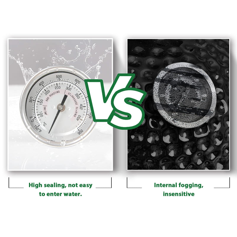 KAMaster BBQ Grill Temperature Gauge for Kamado Grill Joe Waterproof Large Face Thermometer Barbecue Charcoal Grill Stainless Steel 150-900°F Cooking Thermometer for Kamado Accessories - Grill Parts America