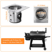 Hisencn Fire Burn Pot Replacement Parts for PB1150PS2 Pellet Grill, Durable Firepot for Pit Boss Pro Series II 1150 Grill with Screws, 1 Pack - Grill Parts America