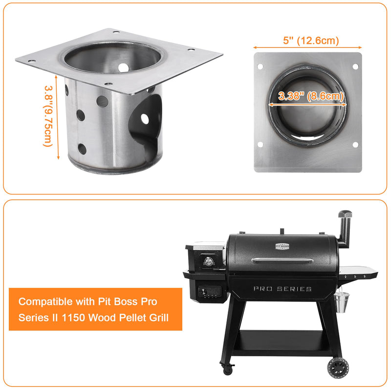 Hisencn Fire Burn Pot Replacement Parts for PB1150PS2 Pellet Grill, Durable Firepot for Pit Boss Pro Series II 1150 Grill with Screws, 1 Pack - Grill Parts America