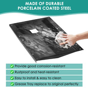 SafBbcue 91354 Grease Tray with 10PCS 6415 Catch Pan Aluminum Liner,Drip Pan for Weber Spirit E-310,E-320,Spirit EP-310 EP-320, Spirit S-320 SP-310(Made in 2009 and 2012) Grills,17-3/4"L x 13"W x 3"H - Grill Parts America
