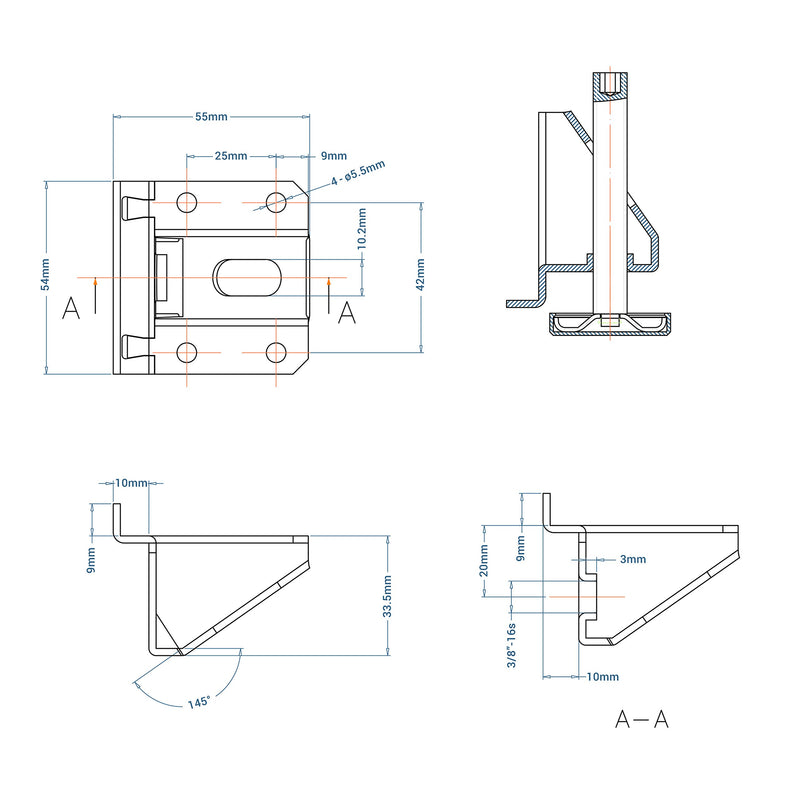 Rok Hardware 4 Pack Heavy Duty 8000 lbs Capacity Adjustable Furniture Leg Levelers - Grill Parts America