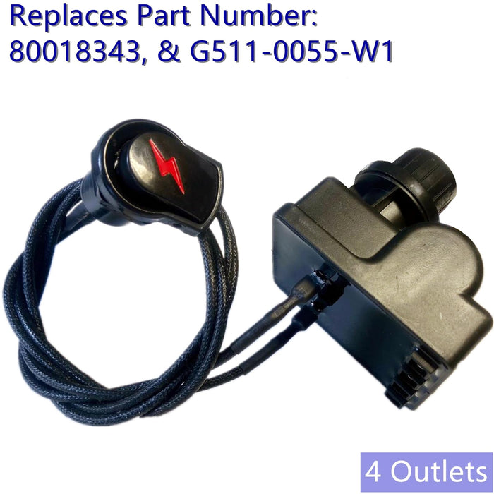 MCAMPAS 4 Outlets Remote Switch Electronic Igniter Kit for Char-Broil G511-0055-W1 and Other Char-Broil Models,incl. Ignition Module Ignitor - Grill Parts America