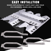 Hipoilk Replacement Parts for Members Mark BQ06042-1 BQ06043-1 BQ05046-6 BQ05046-6-A BQ05046-6A, Sam's Club, Outdoor Gourmet Gas Grill Models, Burner Tube, Steel Heat Plate Burner Cover - Grill Parts America
