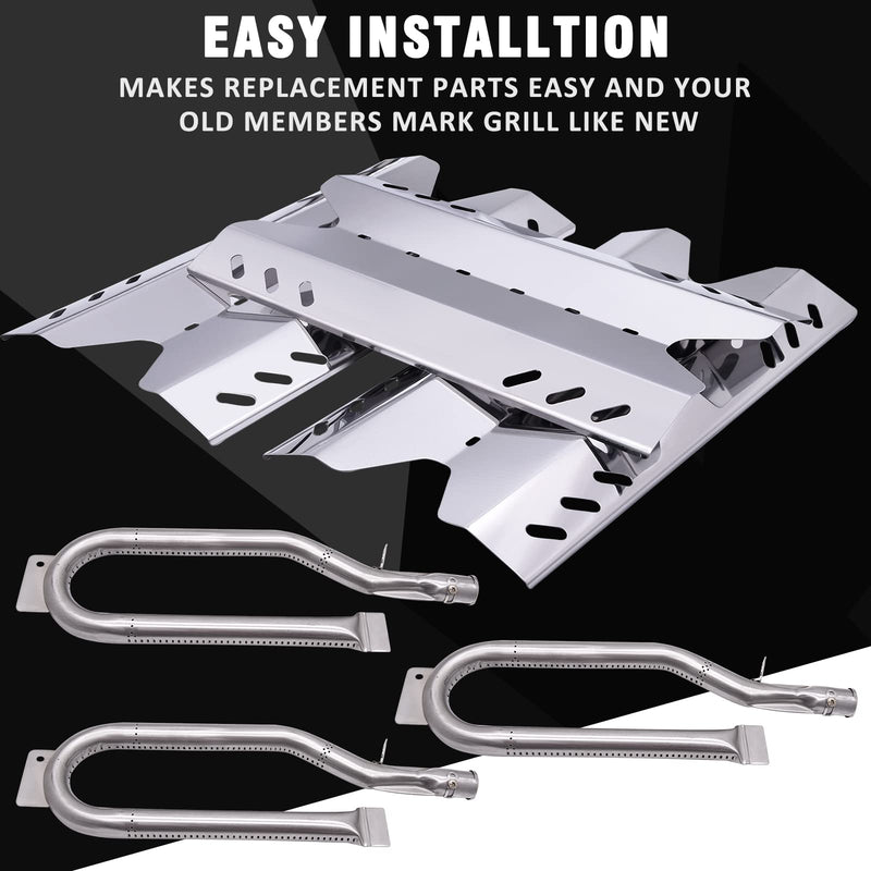 Hipoilk Replacement Parts for Members Mark BQ06042-1 BQ06043-1 BQ05046-6 BQ05046-6-A BQ05046-6A, Sam's Club, Outdoor Gourmet Gas Grill Models, Burner Tube, Steel Heat Plate Burner Cover - Grill Parts America