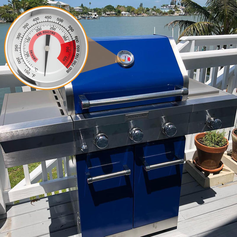 BBQ Lid Thermometer Gauge for KitchenAid Grill Replacement Parts 720-0954 KitchenAid 720 0819 720-0745 720-0745A,Nexgrill 720-0733 720-0745,Kirkland 720-1068,Oklahoma Joe 15202029,Kenmore 146.48589710 - Grill Parts America