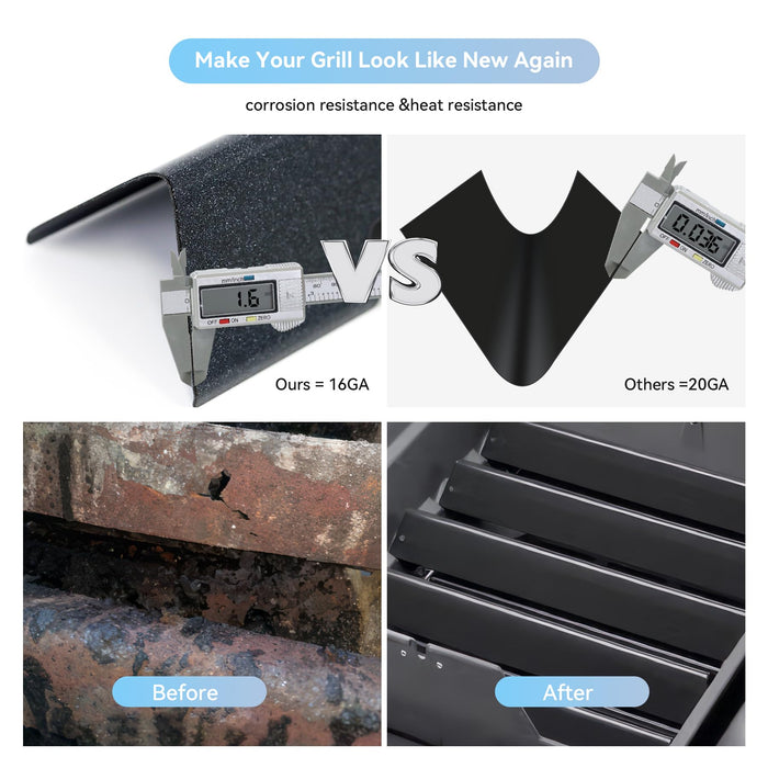 FORYEYC 15.3" 67045 Flavorizer Bars for Weber GS4 Spirit II I 200 Series E210 S210 E220 S220 with Front Control Knobs, 7635 Porcelain-enameled Flavor Bar for Weber GS4 Grill Replacement Parts - Grill Parts America