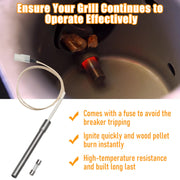 Tbgrepts Fire Pot Burn Pot and Hot Rod Ignitor Kit Replacement for Traeger Pit Boss Camp Chef Pellet Grill with Screws and Fuse… - Grill Parts America