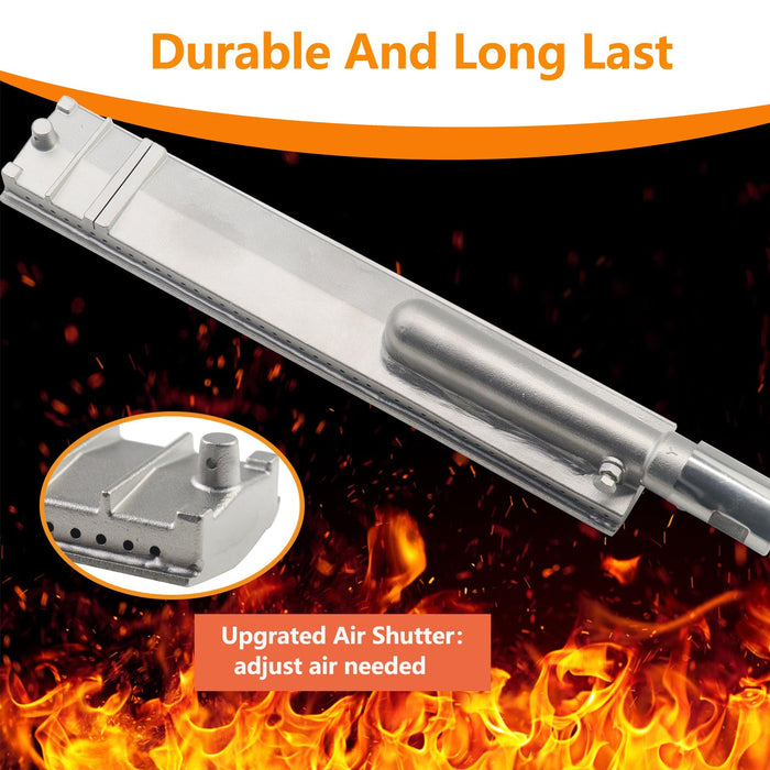 Plowo Upgraded Cast Stainless Steel Grill Burner Tubes for Bull BBQ, Lion Premium, Cal Flame, Aussie, Blaze, Turbo, CharBroil, Nexgrill, Thermos Gas Grill, 4PC Heavy Duty Replacement Parts, 16 1/8" - Grill Parts America