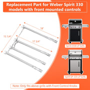 QuliMetal 69787 Grill Burner for Weber Spirit 330, Spirit 335, Spirit 300 Series Grills with Front Mounted Control Knobs, Replace for Spirit 330 Burner Tube Set, 68948 65518 Burner Tube kit, 18 Inch - Grill Parts America