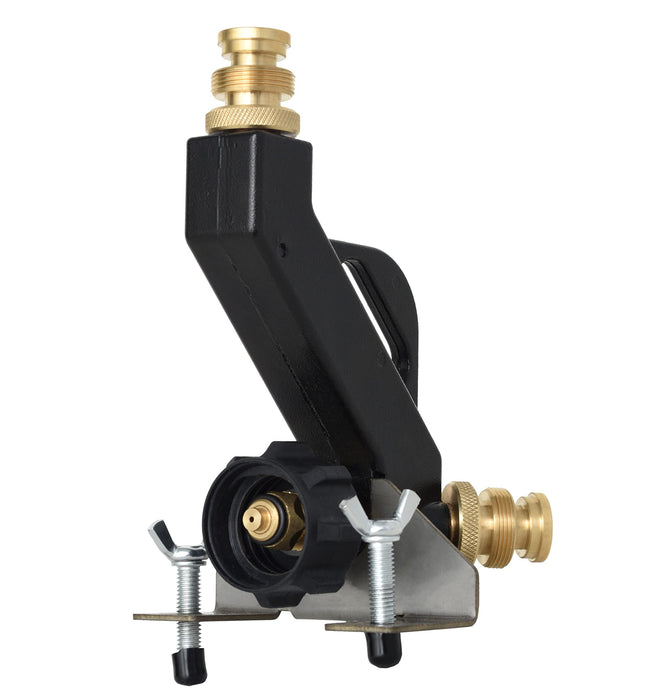 Flame King FK-DTMINI Mini 3-Port Distribution Tree for Camping, Connects 1-lb Appliances to a Standard Propane Tank, Perfect for Lanterns, Stoves, Heaters, and Grills, Black & Gold - Grill Parts America