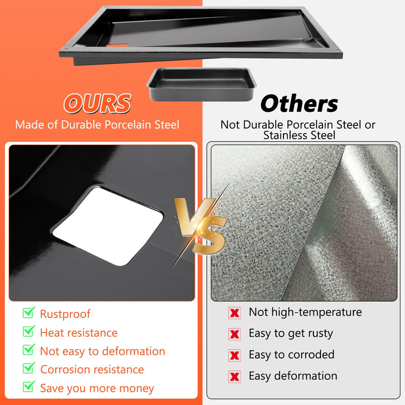 QuliMetal Grease Tray with Catch Pan for Weber Genesis 300 Series Gas Grills with Side Control Knob (2007-2010), Genesis E310, Genesis E320 Drip Pans Replace Weber #67767/67758 Genesis Grease Tray - Grill Parts America