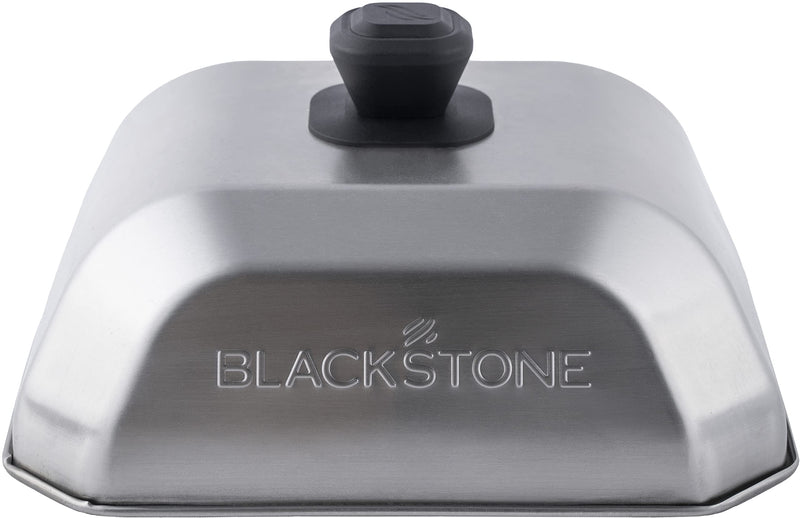 Blackstone 5555 Stainless Steel Square Basting Cover Medium (10" x 10") Flat Top Gas Grill Griddle BBQ Accessories- Cheese Melting Dome and Steaming Cover, Heat Resistant, Dishwasher Safe, Silver - Grill Parts America