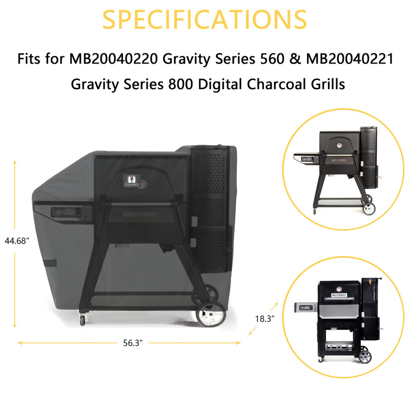 SUPJOYES Grill Cover for Masterbuilt 560/800 Gravity Series Digital Charcoal Grill and Smoker, Heavy Duty Waterproof Grill Cover for MB20080220 Gravity Series - Grill Parts America